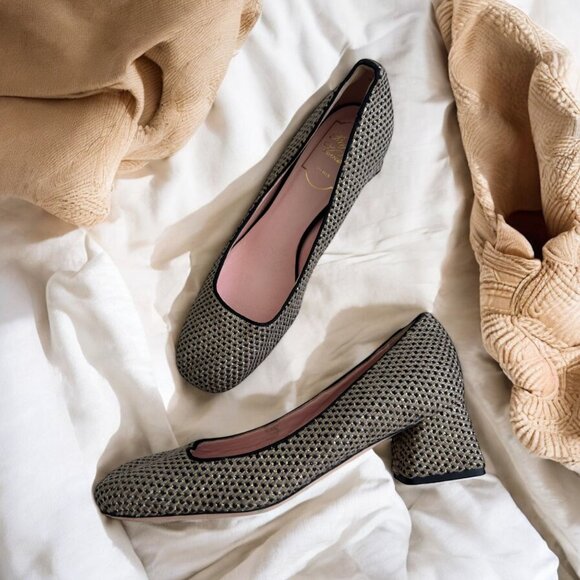 ROGER VIVIER Boucle Block Kitten Heels Size 37 - Picture 1 of 12